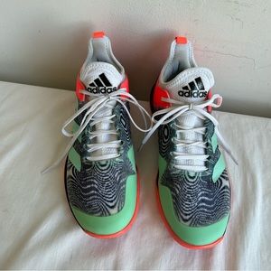 Adidas Adzero Ubersonic 4 Optical Illusion Tennis Shoes Sneakers